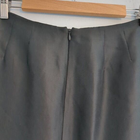 Vintage 1990s Finity Silk Skirt Black Beaded Slit Whimsigoth 1990s Siren Size 8 - Picture 9 of 10